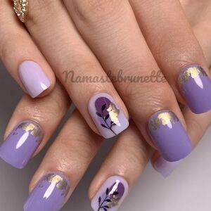 2/$16 Purple Boho Leaf GlitterPress on Nails